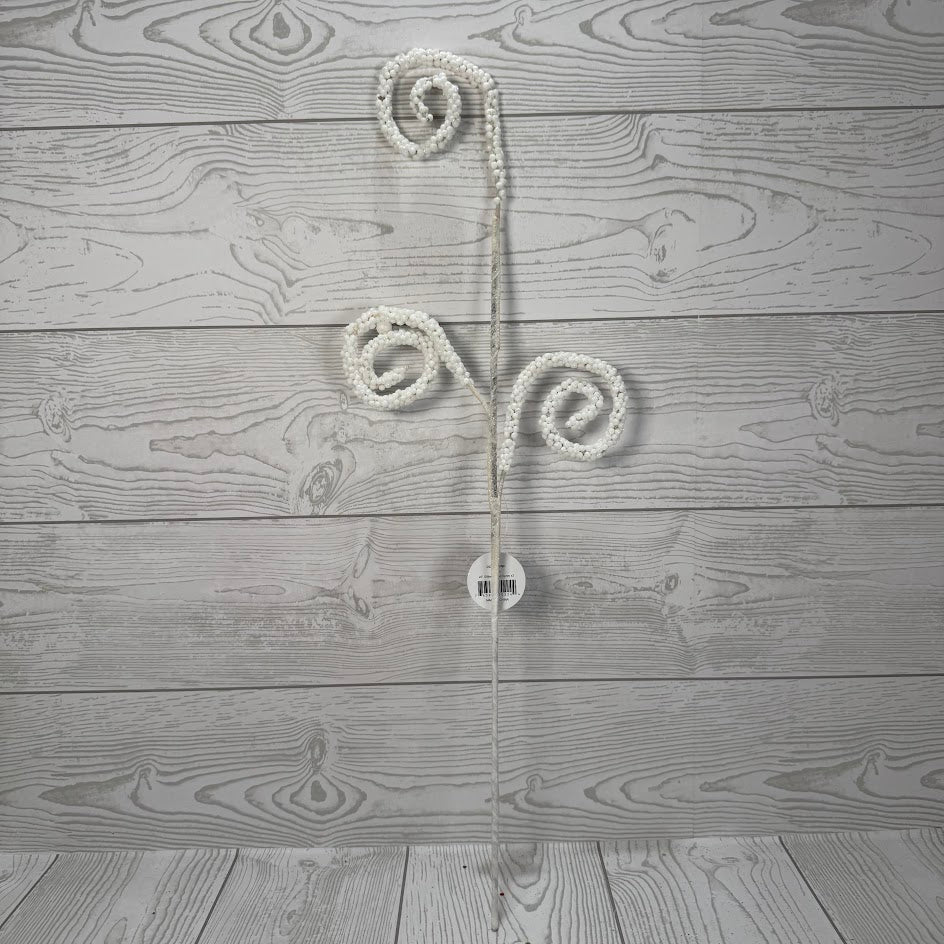 22" GLITTER CURLED SPRAY X3 - WHITE - DC15848WH