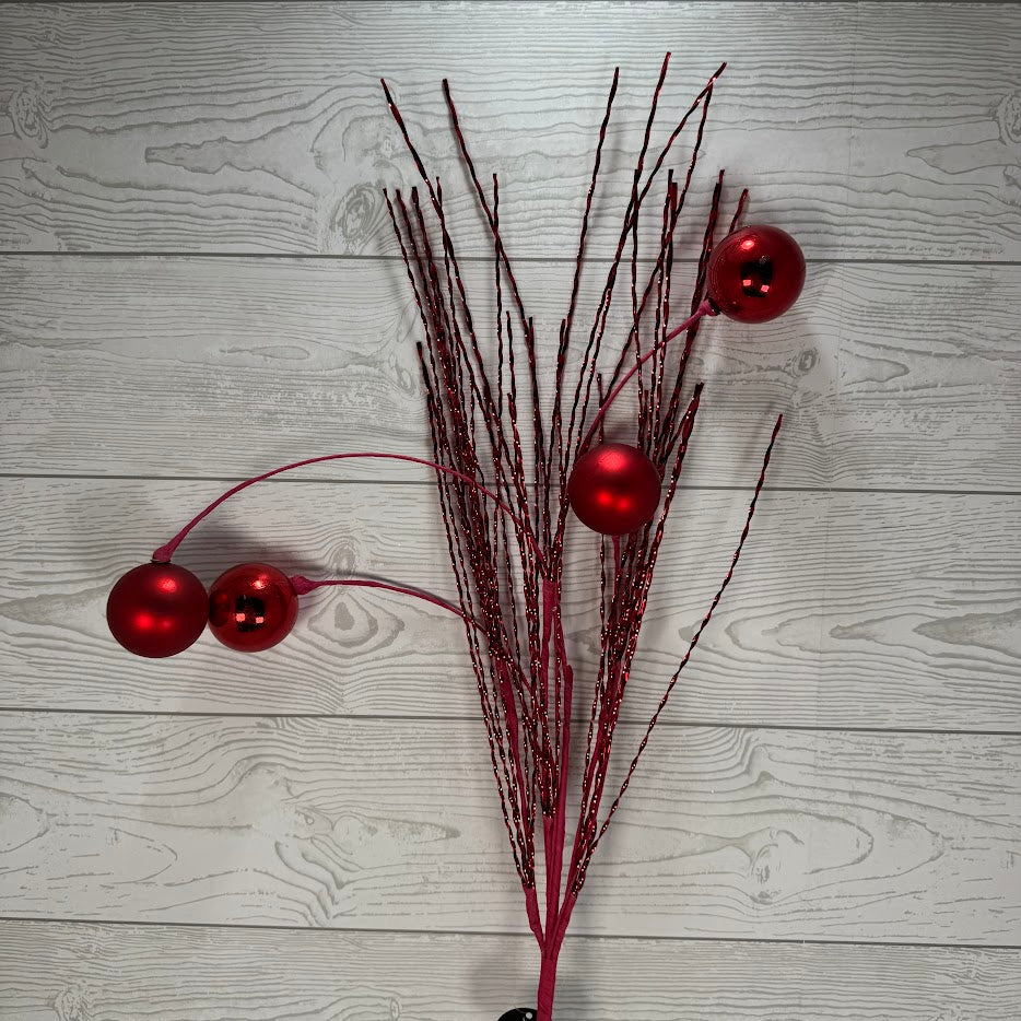 34" METALLIC TWIST/BALL SPRAY - RED - DCSP6411RD