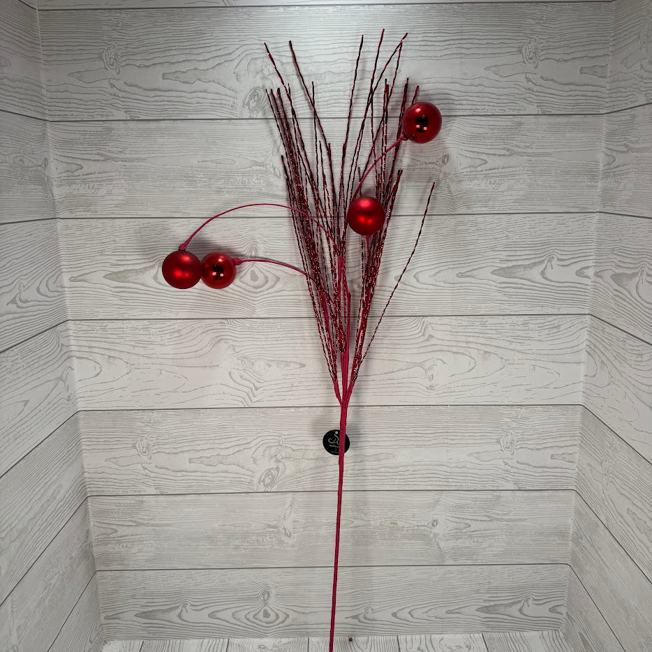 34" METALLIC TWIST/BALL SPRAY - RED - DCSP6411RD