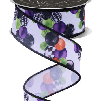 1.5"X10YD BALL ORNAMENT GARLAND - WHITE / MULTI - LS1139YT