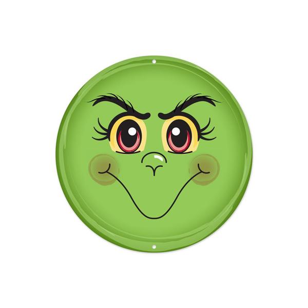8"DIA METAL ELF FACE - GREEN/BLACK - MD0927