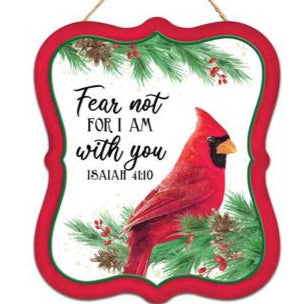 7"HX6"L SPIRITUAL CARDINAL SIGN - RED/WHITE/GREEN - MD1167