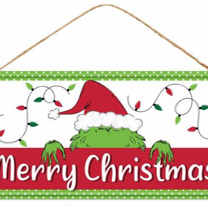 12"L TIN ELF SIGN - WHITE/BLACK/RED/LIME - MD1226