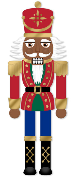 12"H X 4"L TRADITIONAL NUTCRACKER SIGN - BROWN/RED/WHITE/GOLD - MD167002