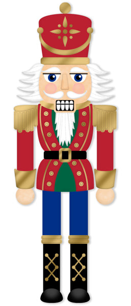 12"H X 4"L TRADITIONAL NUTCRACKER SIGN - BEIGE/RED/WHITE/GOLD - MD167027