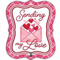 4"H X 3.5"L EMBOSS VALENTINE PICK - LOVE - RED/HOT PINK/PINK/LIGHT PINK - MF3992
