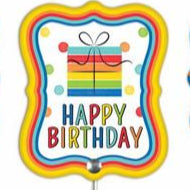 4" X 3.5"H EMBOSS BIRTHDAY PICK - GIFT - BLUE/RED/YELLOW/ORANGE/LIME - MF399995