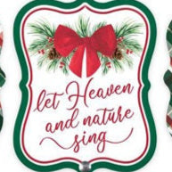 5"L X 4"H EMBOSSED CHRISTMAS SIGN PICK - HEAVEN - WHITE/RED/EMERALD/GREEN - MF4006