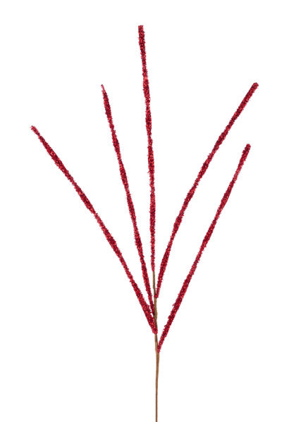 39"L V-CUT FOIL GLITTER SPRAY - RED - MN040524