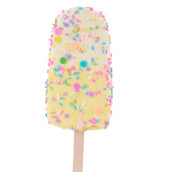 11.5"L SPRINKLES/CONFETTI POPSICLE PICK - YELLOW - MN043899-Y