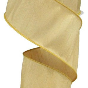 2.5"X10YD FAUX DUPIONI - GOLD SAND - RD110295