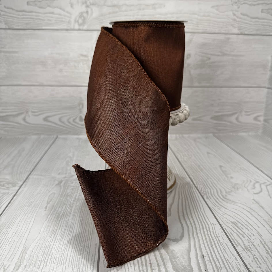 4"X10YD FAUX DUPIONI - BROWN - RD110642