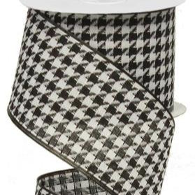 2.5"X10YD LARGE HOUNDSTOOTH - WHITE/BLACK - SPT - RG01524