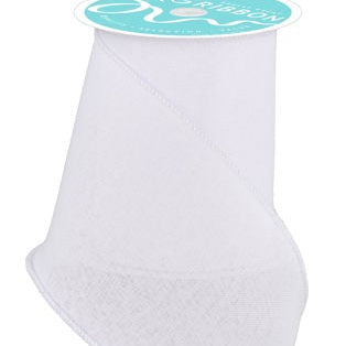 4" X10YD ROYAL BURLAP RIBBON - WHITE - RG128027
