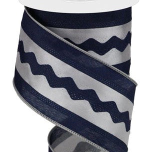 2.5"X10YD RIC RAC/SATIN - NAVY/GREY - SPT - RG2032CG