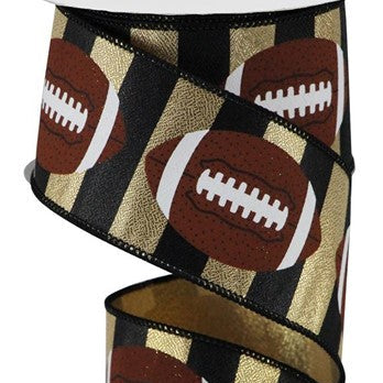 2.5"X10YD FOOTBALLS - GOLD/BROWN/BLACK - SPT - RGA142208