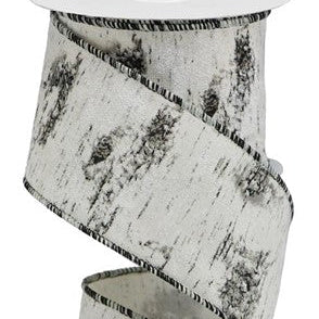 2.5"X10YD BIRCH BARK ON COTTON - OFF WHITE/WHITE/BLACK/GREY - RGA15611R