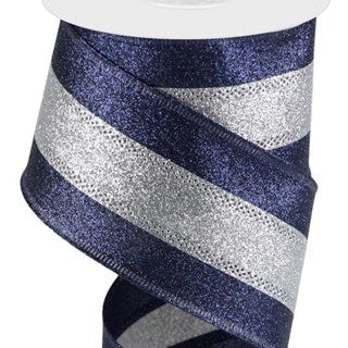 2.5"X10YD 3-IN-1 SHIMMER GLITTER - NAVY BLUE/SILVER - SPT - RGA8220T1