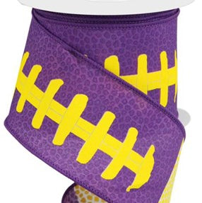 2.5"X10YD FOOTBALL LACES - WHITE/PURPLE/YELLOW - SPT - RGC1262CN