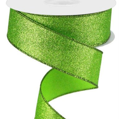 1.5"X10YD SHIMMER GLITTER RIBBON - LIME GREEN - RGC1596E9