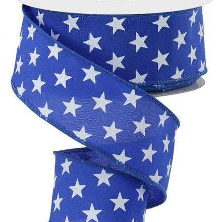 1.5"X10YD RANDOM STAR RIBBON - ROYAL BLUE, WHITE - RGE111625