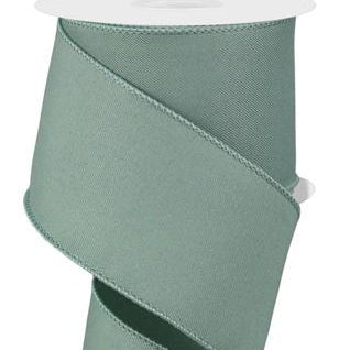 2.5"X10YD DIAGONAL WEAVE FABRIC RIBBON - SAGE GREEN - RGE1203H2