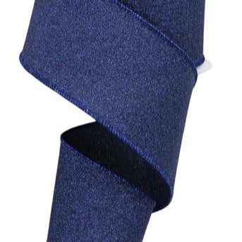 2.5"X10YD FINE GLITTER ON ROYAL - NAVY BLUE - RGE138119