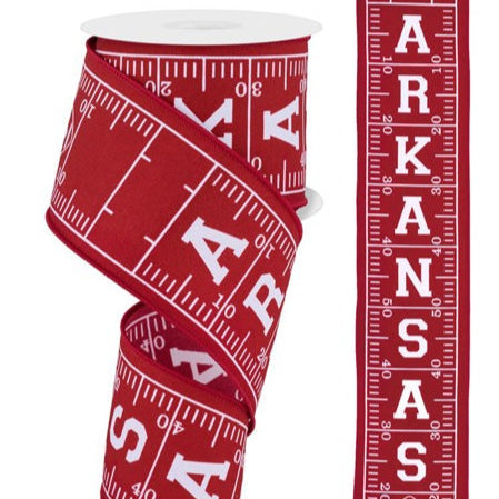 2.5"X10YD ARKANSAS FOOTBALL FIELD - WHITE/CRIMSON - SPT - RGF1101