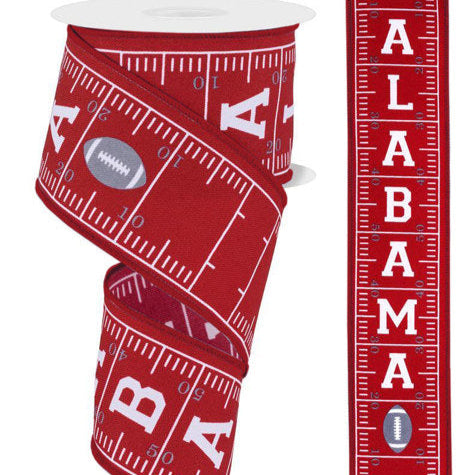 2.5"X10YD ALABAMA FOOTBALL FIELD - WHITE/CRIMSON/GREY - SPT -RGF1105