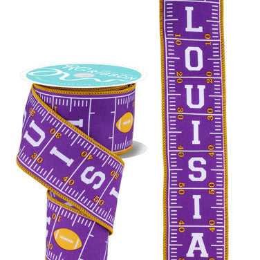 2.5"X10YD LOUISIANA FOOTBALL FIELD - WHITE/GOLD/PURPLE - SPT - RGF1107