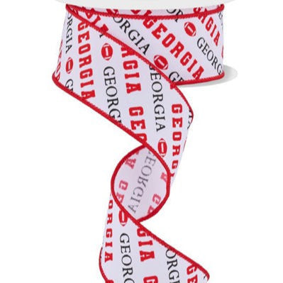 1.5"X10YD GEORGIA DIAGONAL PATTERN - WHITE/RED/BLACK - SPT - RGF1115