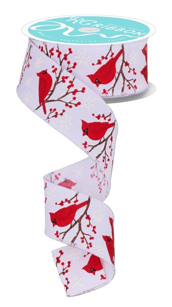 1.5"X10YD CARDINAL/SNOWFLAKE/BERRY - WHITE/MULTI - RGF135827