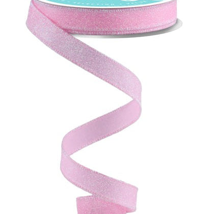 5/8"X10YD IRIDESCENT GLITTER ON SATIN - LIGHT PINK/IRIDESCENT - RGF147815