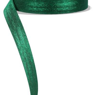 5/8"X25YD GLITTER STRIPE/METALLIC/HOT CUT - NO WIRE, EMERALD GREEN - RJ206806