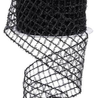 2.75"X10YD TINSEL MESH - BLACK - RM997602