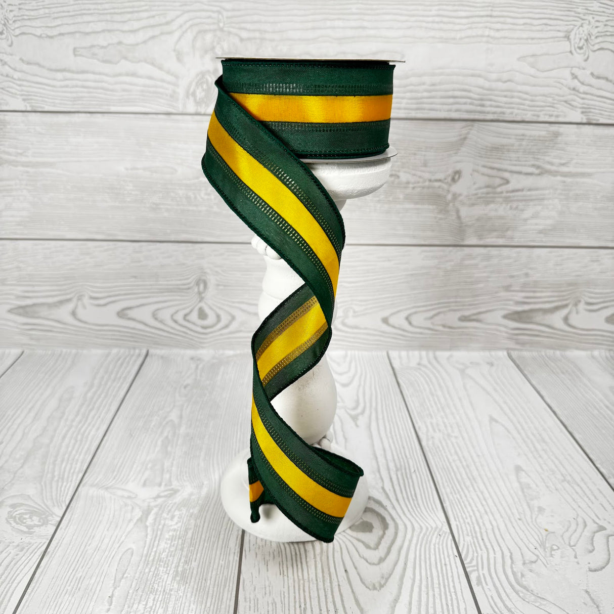 1.5"X10YD SATIN RIBBON - EMERALD GREEN/YELLOW - SPT - RN5271CK