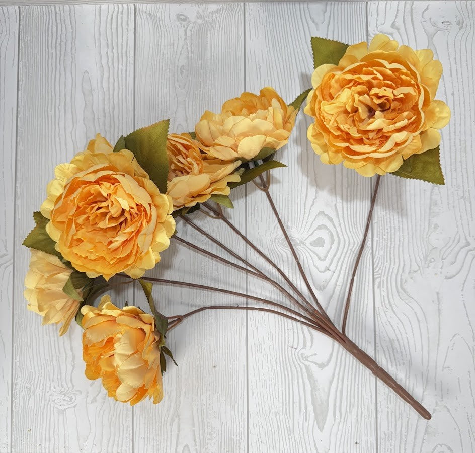 VINTAGE PEONY BUSH X7 - YELLOW - VTG20247-YL *OO