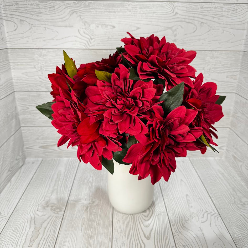 VINTAGE DAHLIA BUSH X7 - RED - VTG21233-RD *R