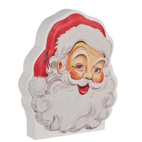 6.5"H X 5.5"L TABLETOP SANTA - WHITE/RED/BLACK - XC6321