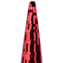 16"H X 4.5"DIA MIRROR CONE TREE - RED - XE890524