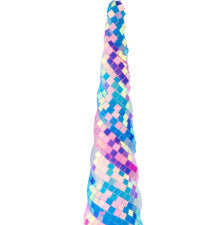 12"H X 3.25"DIA IRIDESCENT MIRROR CONE TREE - BLUE/WHITE/PINK - XE890877