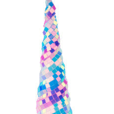16.75"H X 4"DIA IRIDESCENT MIRROR CONE TREE - BLUE/WHITE/PINK - XE891077