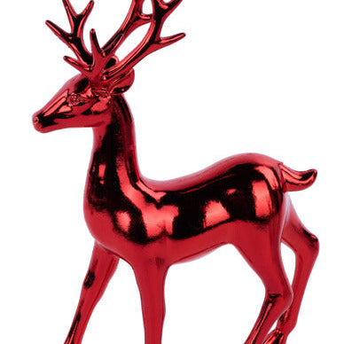 13.75"H X 10"L LARGE SHINY REINDEER - RED - XF130824