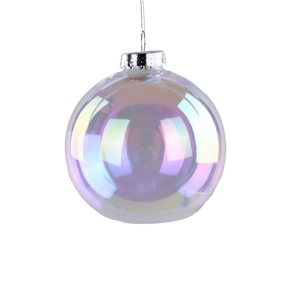 150MM BALL ORNAMENT - IRIDESCENT CLEAR - XH9619