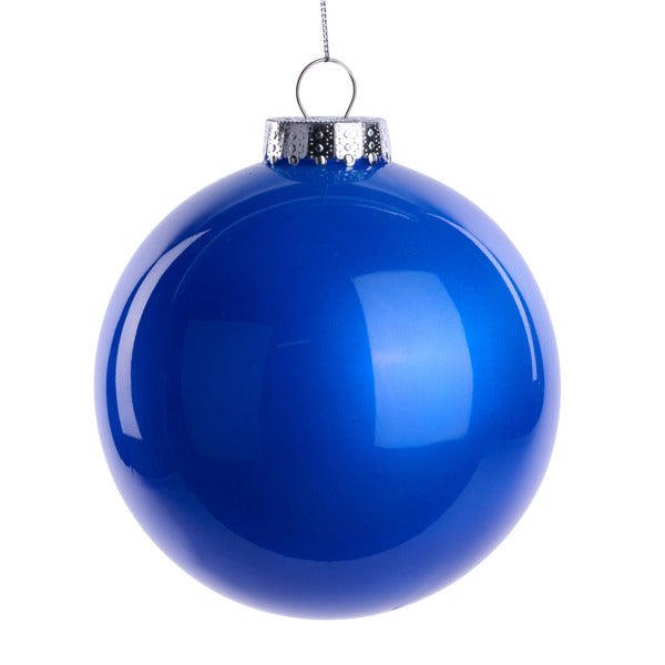 150MM DIA LACQUER/GLASS LOOK ORNAMENT - ROYAL BLUE - XH966325