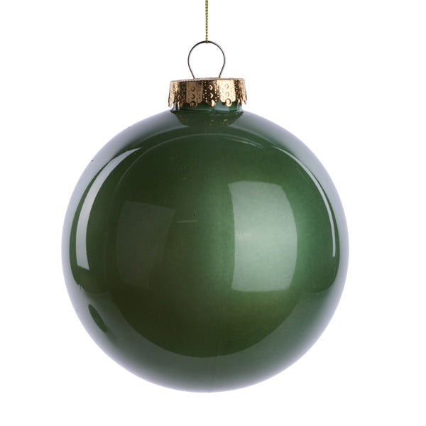 150MM DIA LACQUER/GLASS LOOK ORNAMENT - SAGE GREEN - XH9663X8