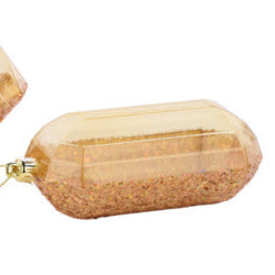 5.25"L LASER GLITTER GEM ORNAMENT - SQUARE - XJ552308