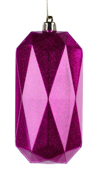 5.5"L X 2.5"W CUBIC RECTANGLE GEM ORNAMENT - FUCHSIA - XJ716207