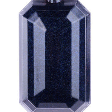 7"L X 4"W GLITTER RECTANGLE GEM ORNAMENT - NAVY BLUE - XJ716619