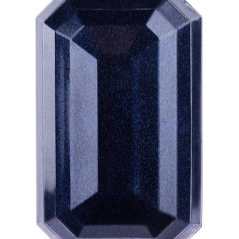 8"L X 5"W GLITTER RECTANGLE GEM ORNAMENT - NAVY BLUE - XJ716819